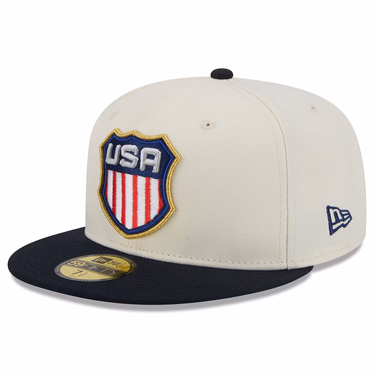 Men's New Era White/Navy USA 2025 4 Nations Face-Off 59FIFTY Fitted Hat