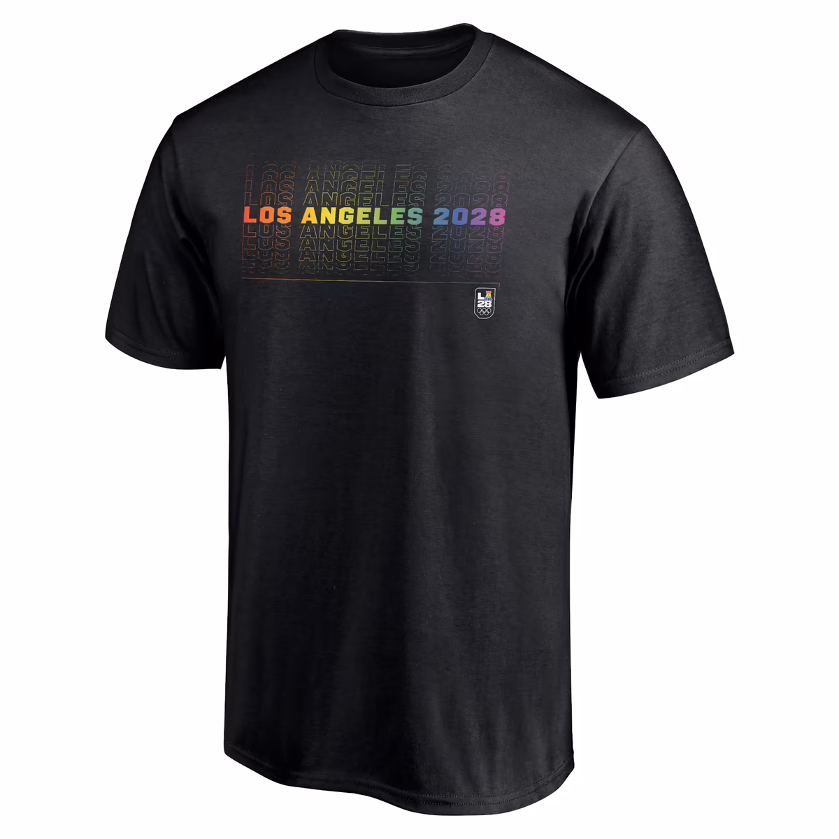 Men's Black LA28 Summer Olympics Pride Repeat T-Shirt 2 Men's Black LA28 Summer Olympics Pride Repeat T-Shirt