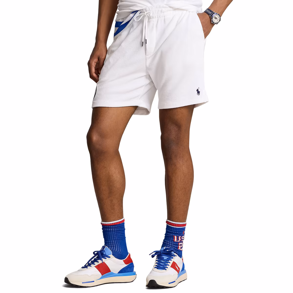 Men's Polo Ralph Lauren White Team USA 2024 Summer Olympics Villagewear Terry Shorts