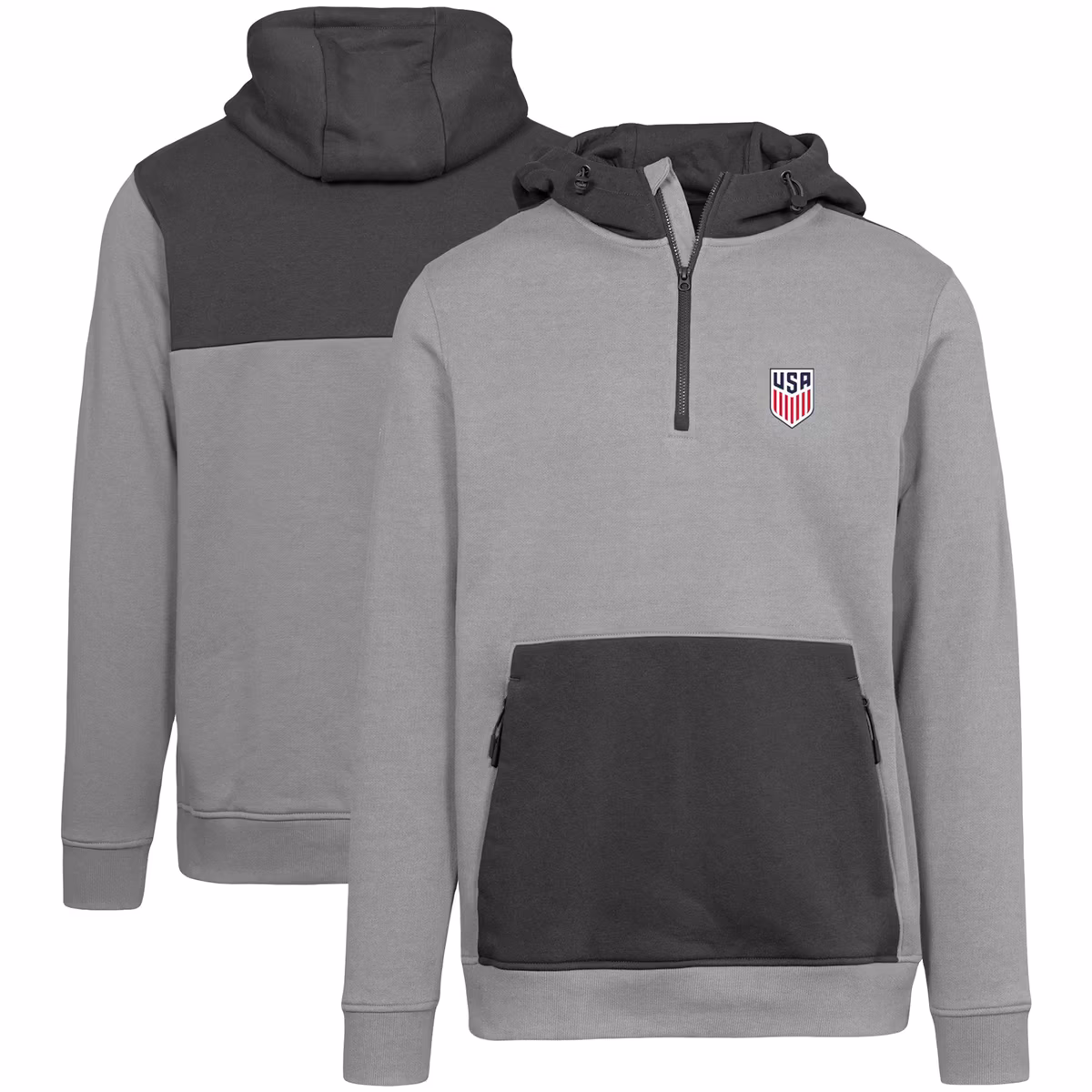 Men's Levelwear Gray USMNT Chicane Quarter-Zip Hoodie 3 Men's Levelwear Gray USMNT Chicane Quarter-Zip Hoodie