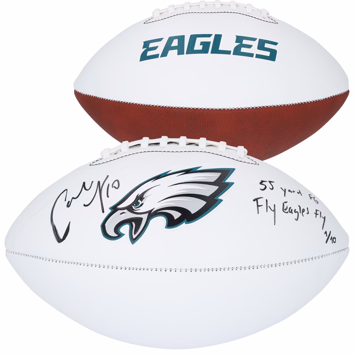 Carli Lloyd USWNT Autographed Philadelphia Eagles Franklin White Panel Football with Multiple Inscriptions - Limited Edition #1/10