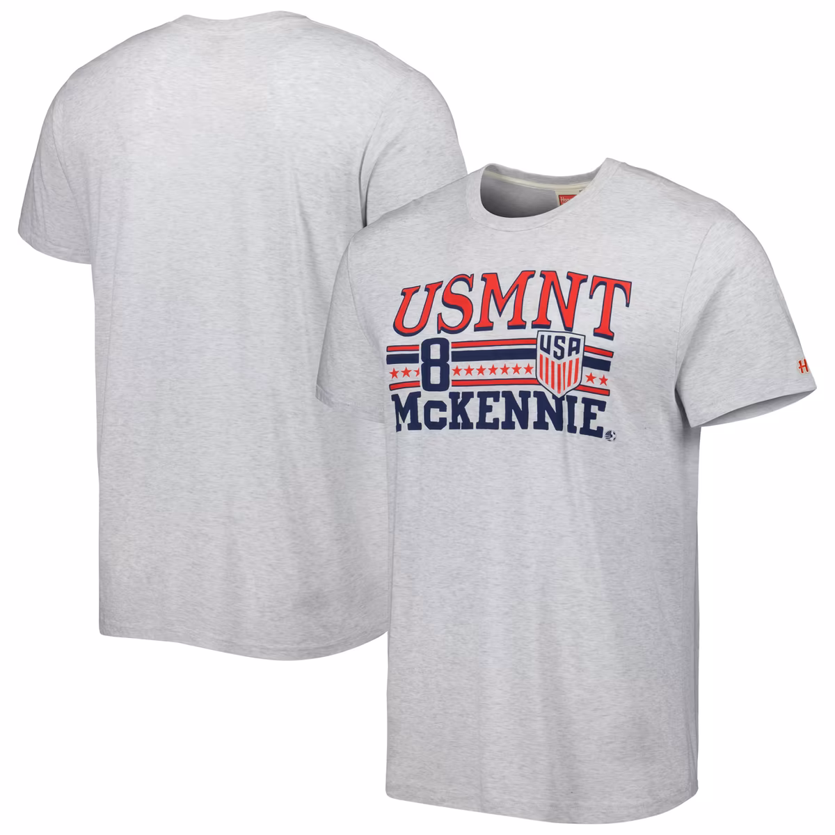 Men's Homage Weston McKennie Ash USMNT Jersey Tri-Blend T-Shirt