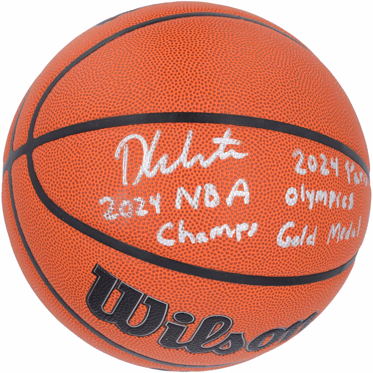 Derrick White Boston Celtics Autographed Wilson Authentic Series Indoor/Outdoor Basketball with 2024 NBA Champion & Olympian Inscriptions - Limited Edition #8/8 1 Derrick White Boston Celtics Autographed Wilson Authentic Series Indoor/Outdoor Basketball with 2024 NBA Champion & Olympian Inscriptions - Limited Edition #8/8