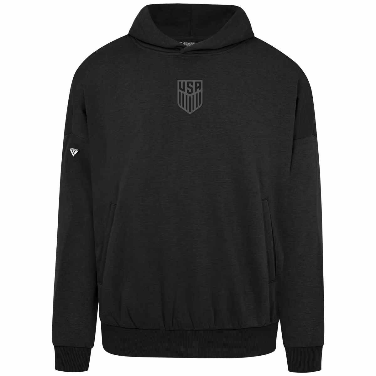 Men's Levelwear Black USMNT Oversized Contact Chenille Hoodie