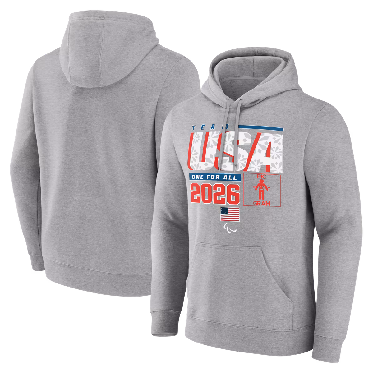 Men's Gray Team USA 2026 Winter Paralympics Pic-O-Gram Hoodie