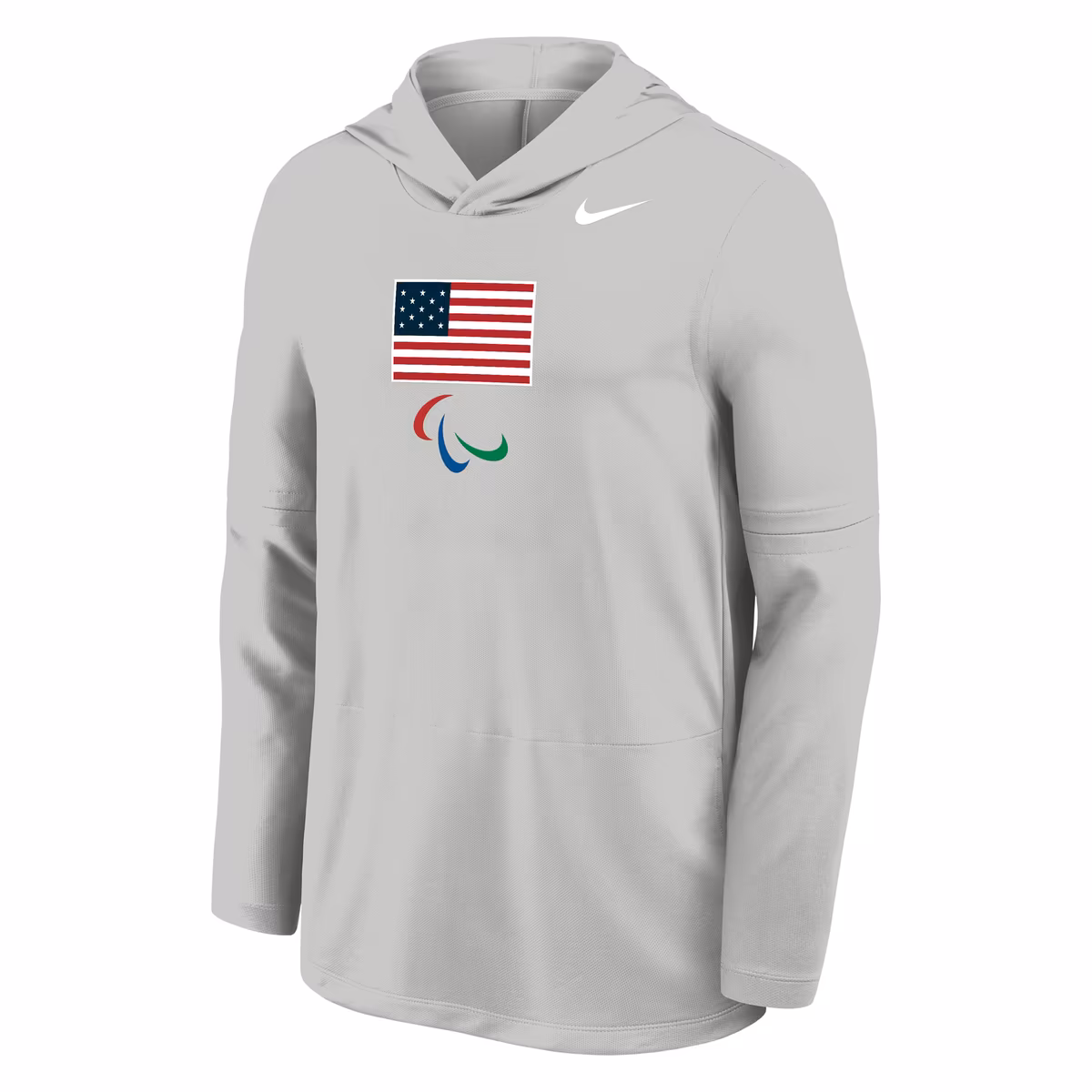 Men's Nike Gray U.S. Paralympics Lightweight Dri-FIT Long Sleeve Hoodie T-Shirt 2 Men's Nike Gray U.S. Paralympics Lightweight Dri-FIT Long Sleeve Hoodie T-Shirt