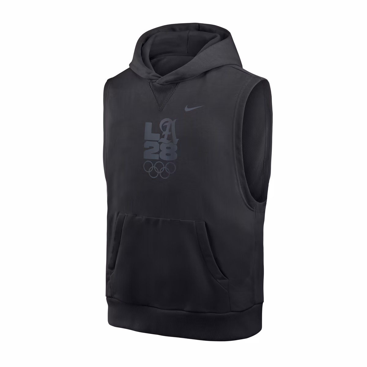 Youth Nike Black LA28 Club Sleeveless Hoodie 1 Youth Nike Black LA28 Club Sleeveless Hoodie