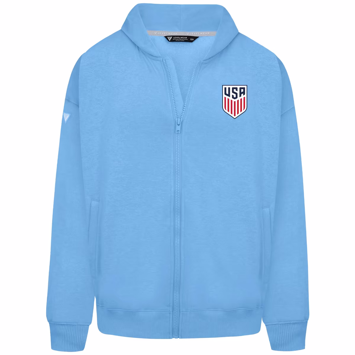 Men's Levelwear Light Blue USMNT Oversized Uphill Full-Zip Hoodie 1 Men's Levelwear Light Blue USMNT Oversized Uphill Full-Zip Hoodie