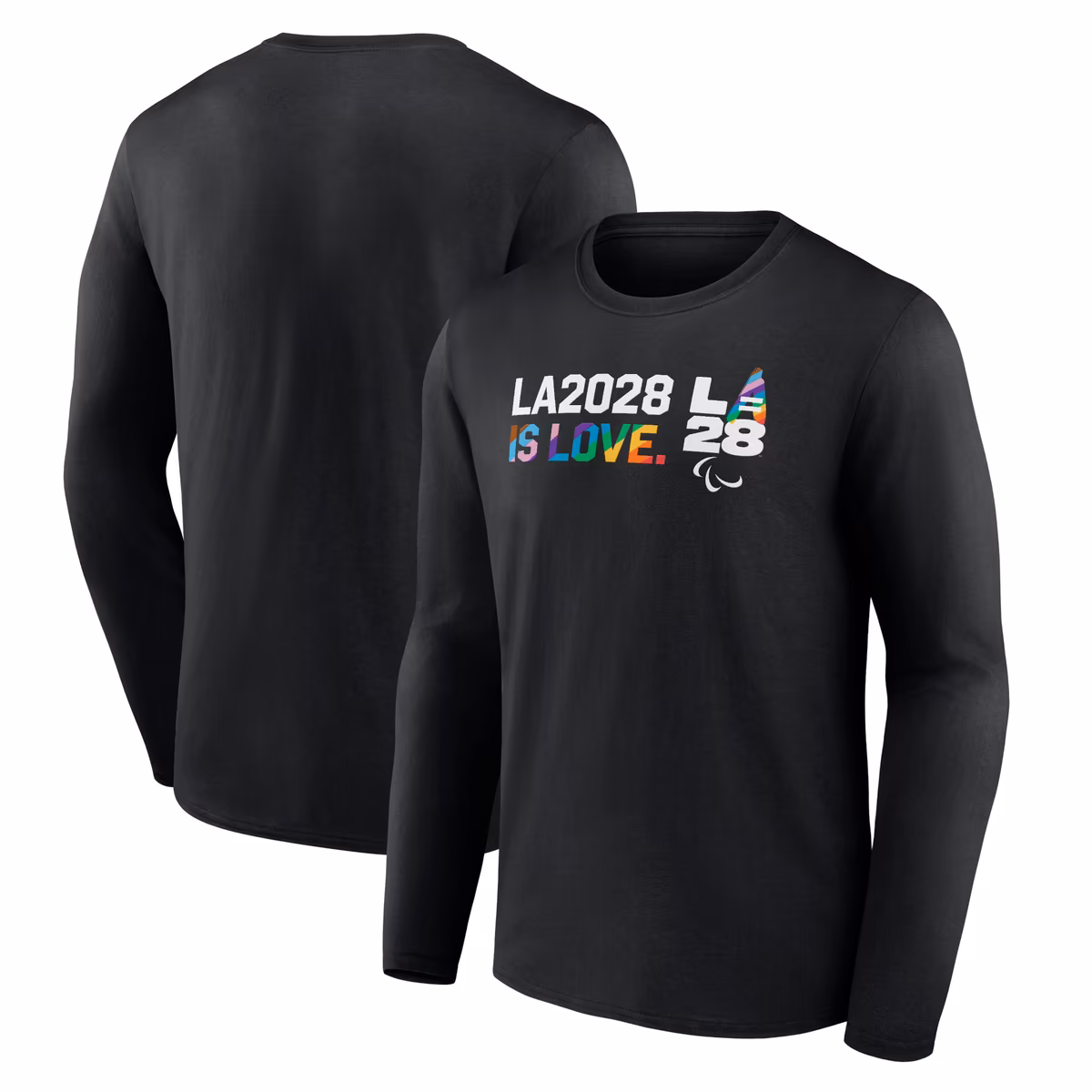 Men's  Black LA28 Summer Paralympics Pride Long Sleeve T-Shirt