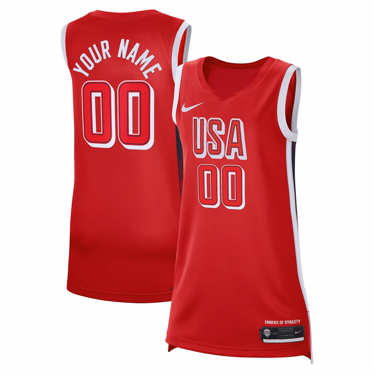 Unisex Nike Red USA Basketball 2026 FIBA Women's World Cup Custom Jersey 12 Unisex Nike Red USA Basketball 2026 FIBA Women's World Cup Custom Jersey