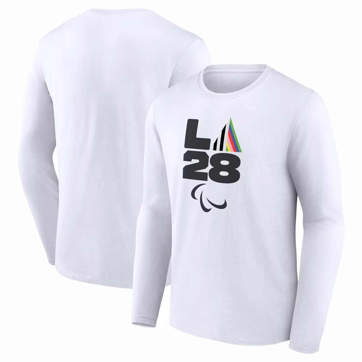 Men's White LA 2028 Summer Paralympics Prism Long Sleeve T-Shirt 6 Men's White LA 2028 Summer Paralympics Prism Long Sleeve T-Shirt