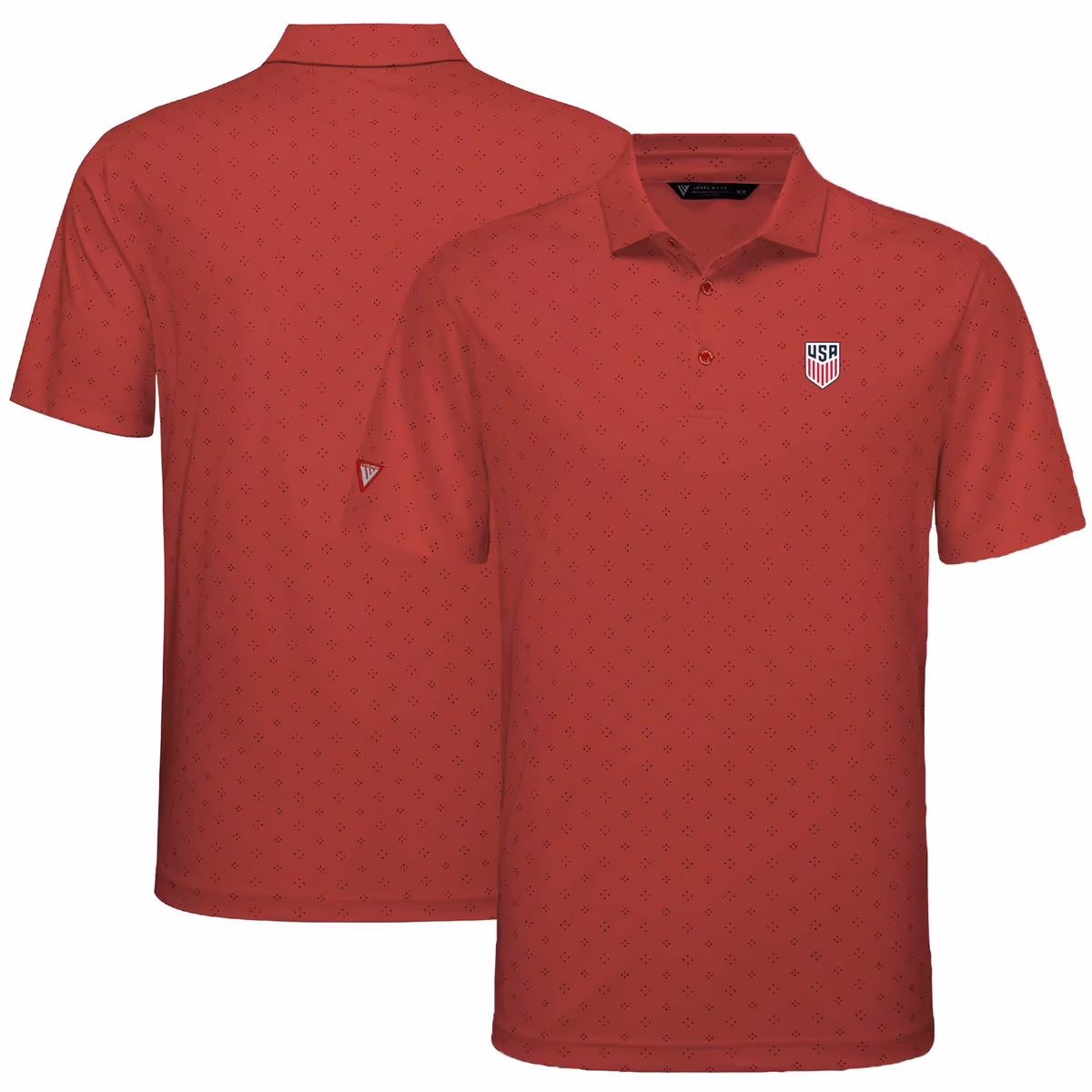 Men's Levelwear Red USMNT Detect Polo 3 Men's Levelwear Red USMNT Detect Polo