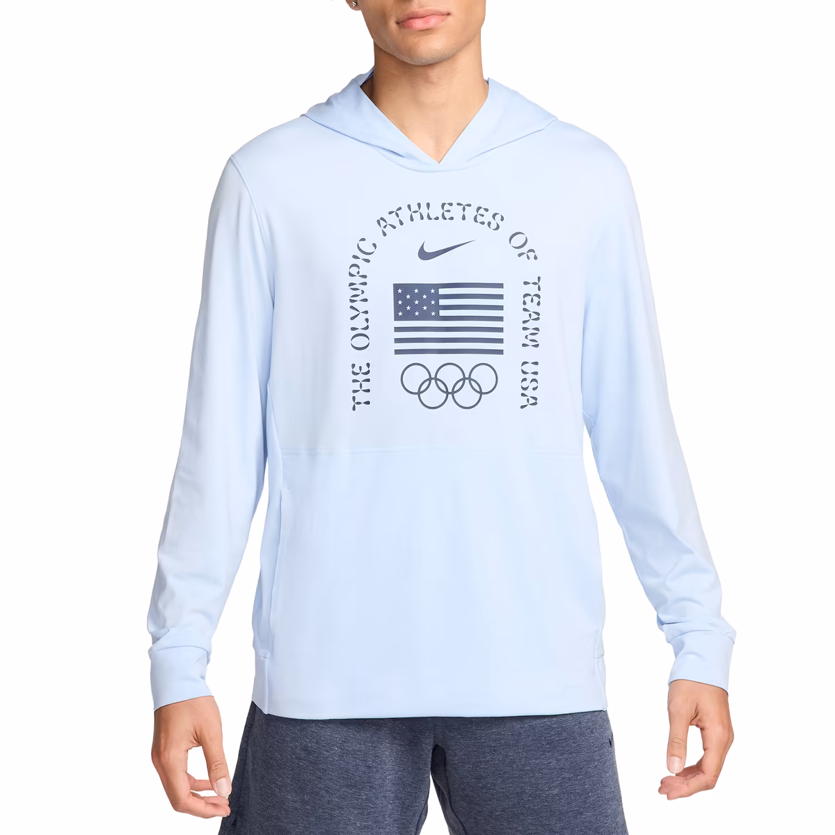 Men's Nike Light Blue Team USA Restore Yoga Long Sleeve Hoodie T-Shirt