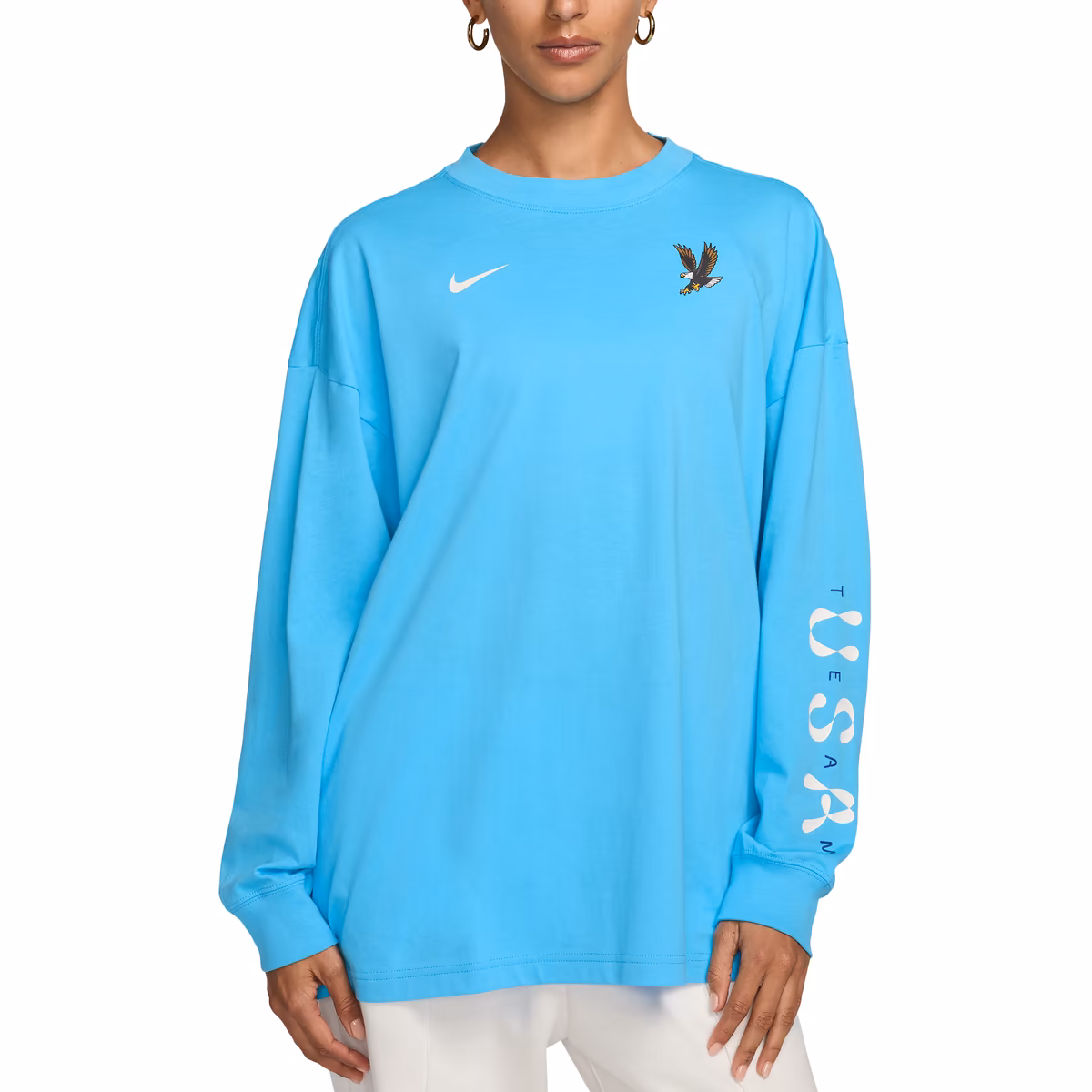 Women's Nike Aqua Team USA Essential Long Sleeve T-Shirt