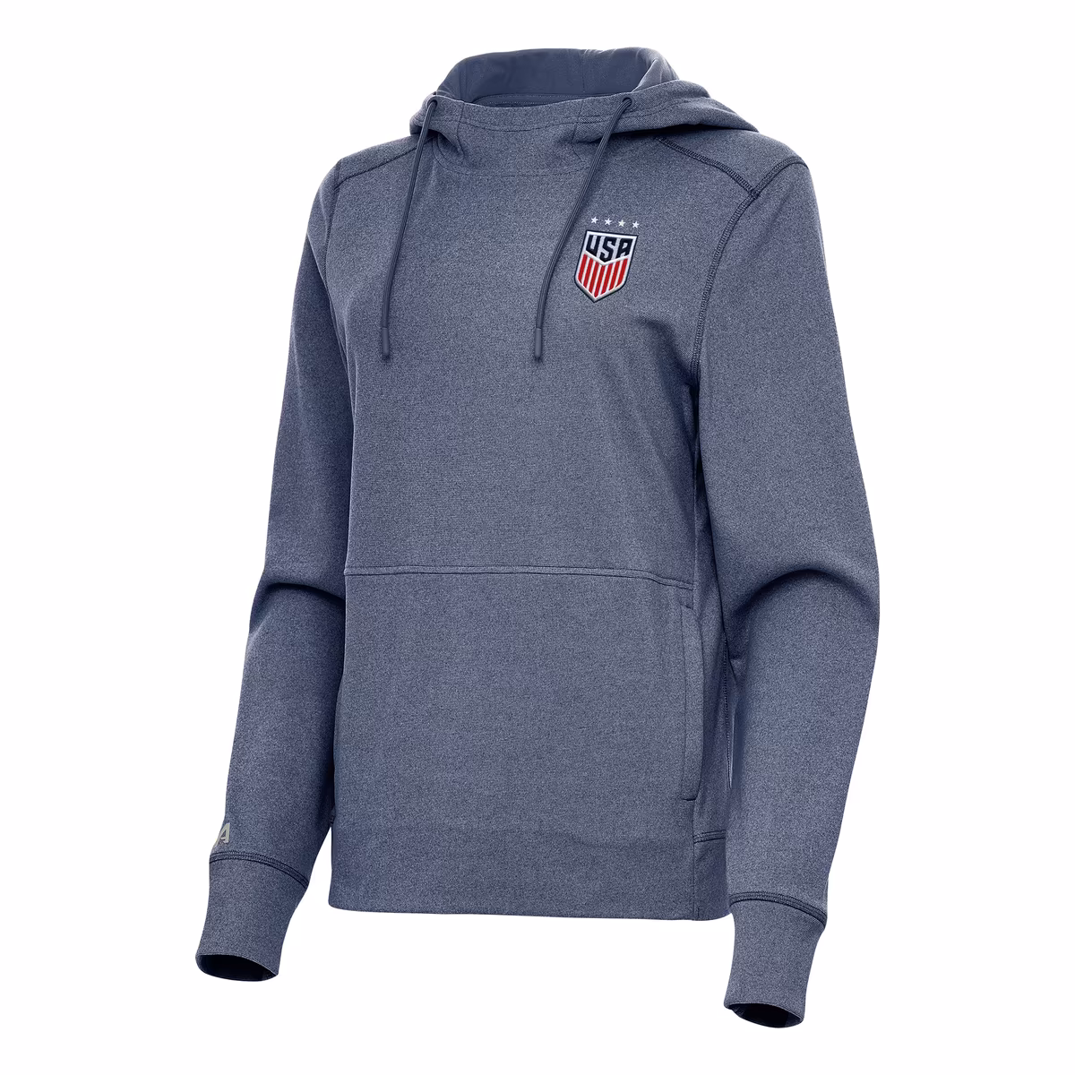 Women's Antigua Heather Navy USWNT Justice Pullover Hoodie 1 Women's Antigua Heather Navy USWNT Justice Pullover Hoodie