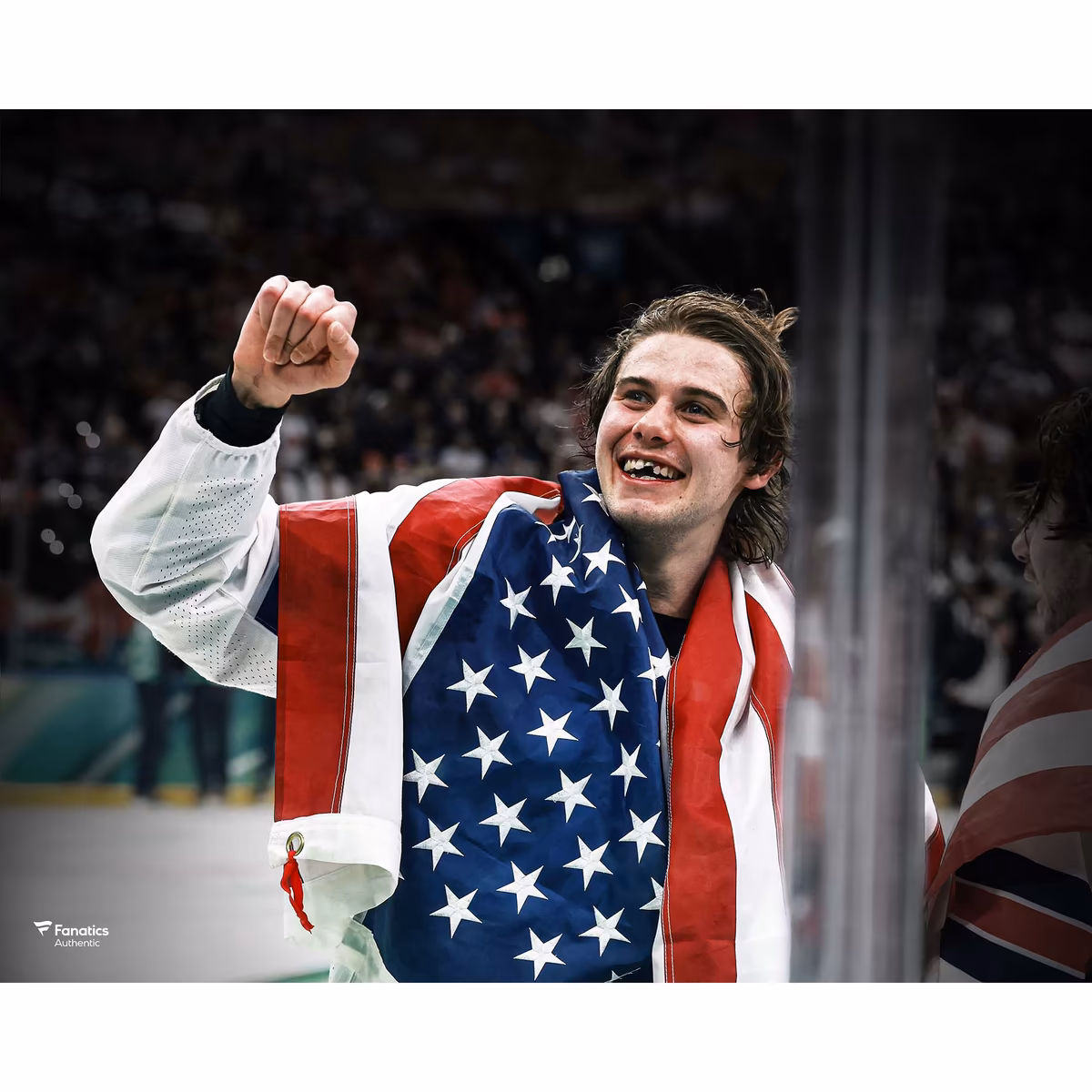 Jack Hughes Team USA Unsigned 16" x 20" 2026 Winter Olympics Gold Medal Winner Photograph 3 Jack Hughes Team USA Unsigned 16" x 20" 2026 Winter Olympics Gold Medal Winner Photograph