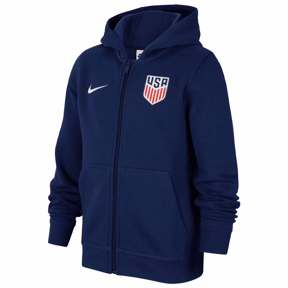 Youth Nike  Navy USMNT Club Fleece Full-Zip Hoodie