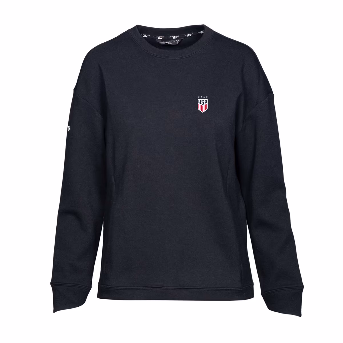 Women's Levelwear  Black USWNT Fiona Crew Neck Sweatshirt