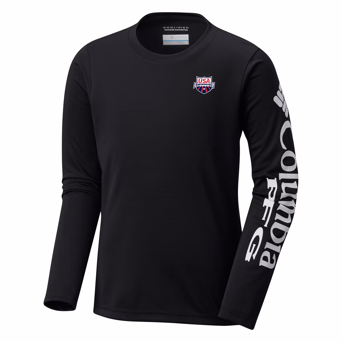 Unisex Youth Columbia Black USA Swimming Terminal Tackle Long Sleeve T-Shirt 1 Unisex Youth Columbia Black USA Swimming Terminal Tackle Long Sleeve T-Shirt