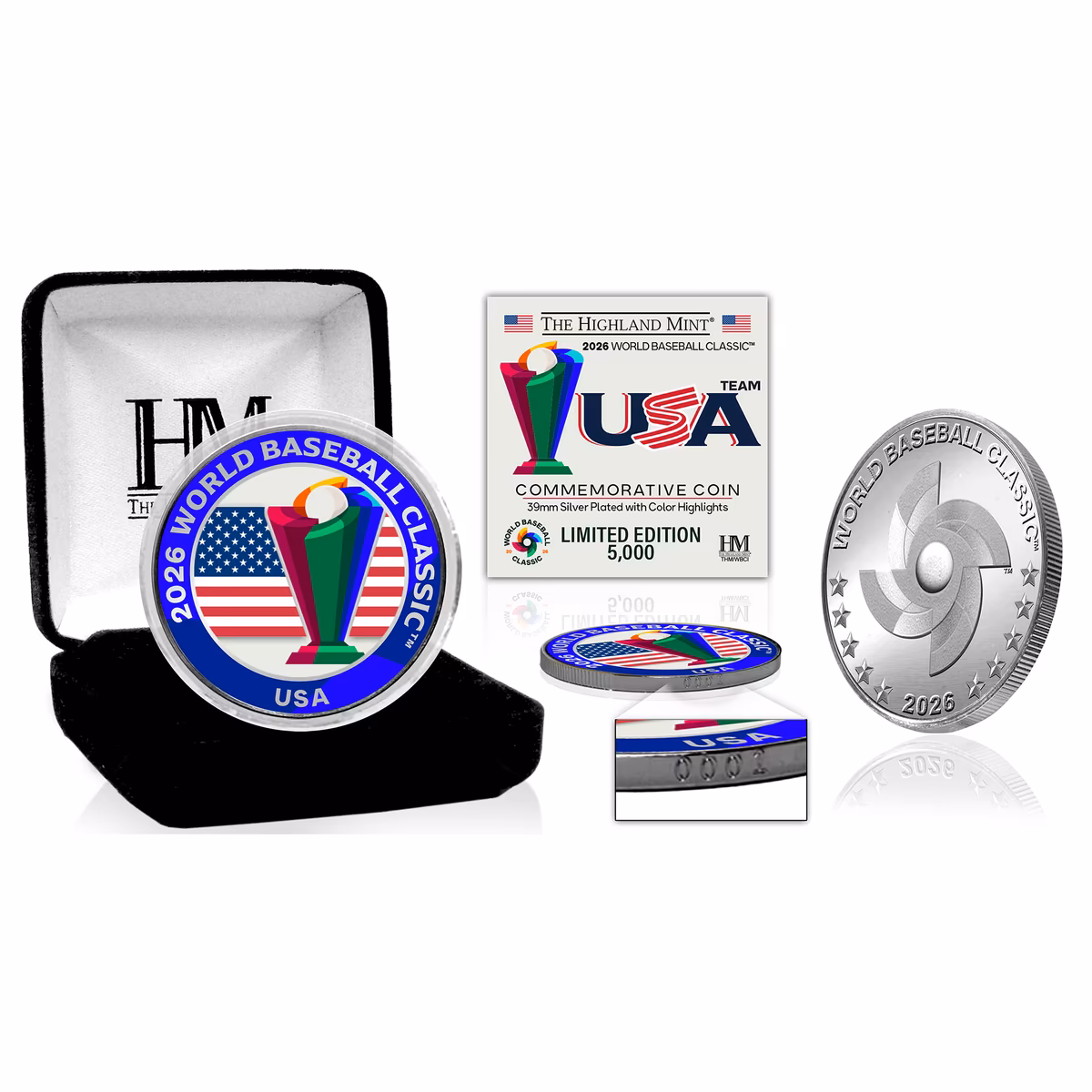 Highland Mint USA Baseball 2026 World Baseball Classic Silver Coin