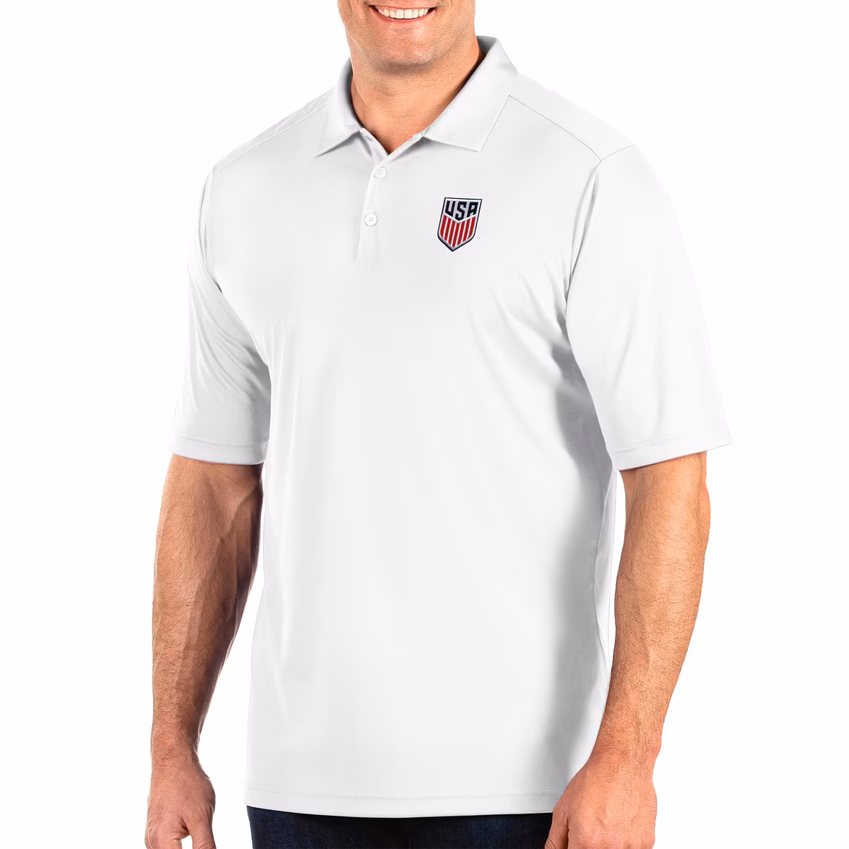 Men's Antigua White USMNT Tribute Big & Tall Polo 2 Men's Antigua White USMNT Tribute Big & Tall Polo