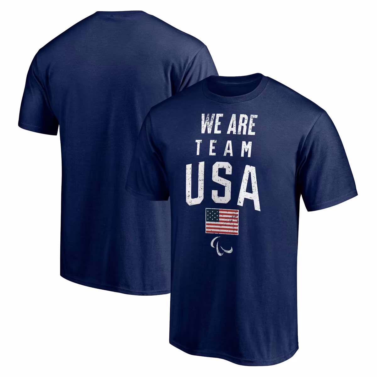 Men's Navy Team USA Paralympics Distressed Stack T-Shirt 1 Men's Navy Team USA Paralympics Distressed Stack T-Shirt