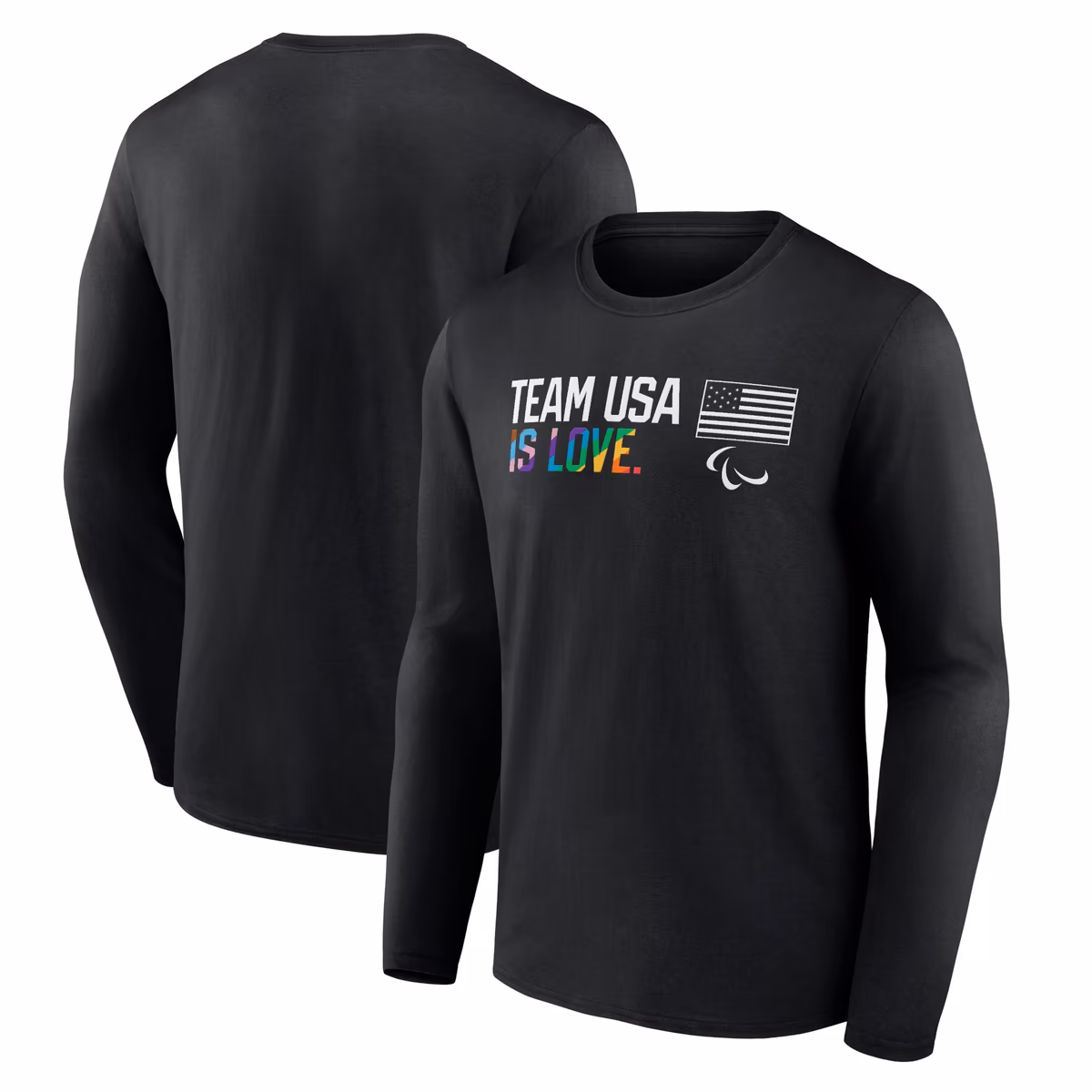 Men's Black Team USA Paralympics Pride Long Sleeve T-Shirt 6 Men's Black Team USA Paralympics Pride Long Sleeve T-Shirt