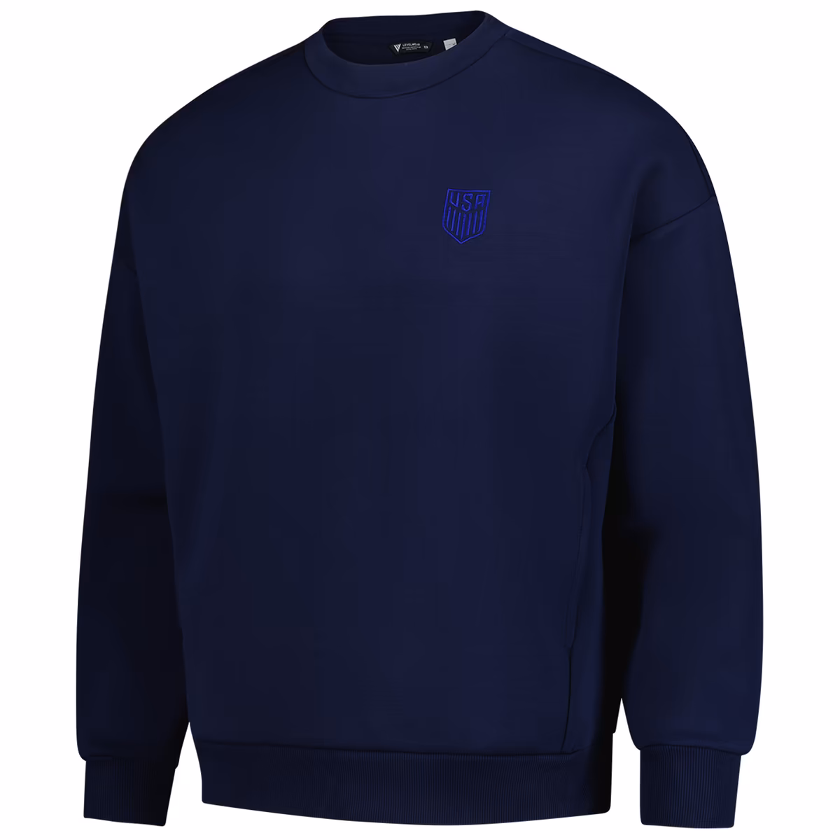 Men's Levelwear Navy USMNT Luxe Signature Lineage Tri-Blend Pullover Sweatshirt 2 Men's Levelwear Navy USMNT Luxe Signature Lineage Tri-Blend Pullover Sweatshirt