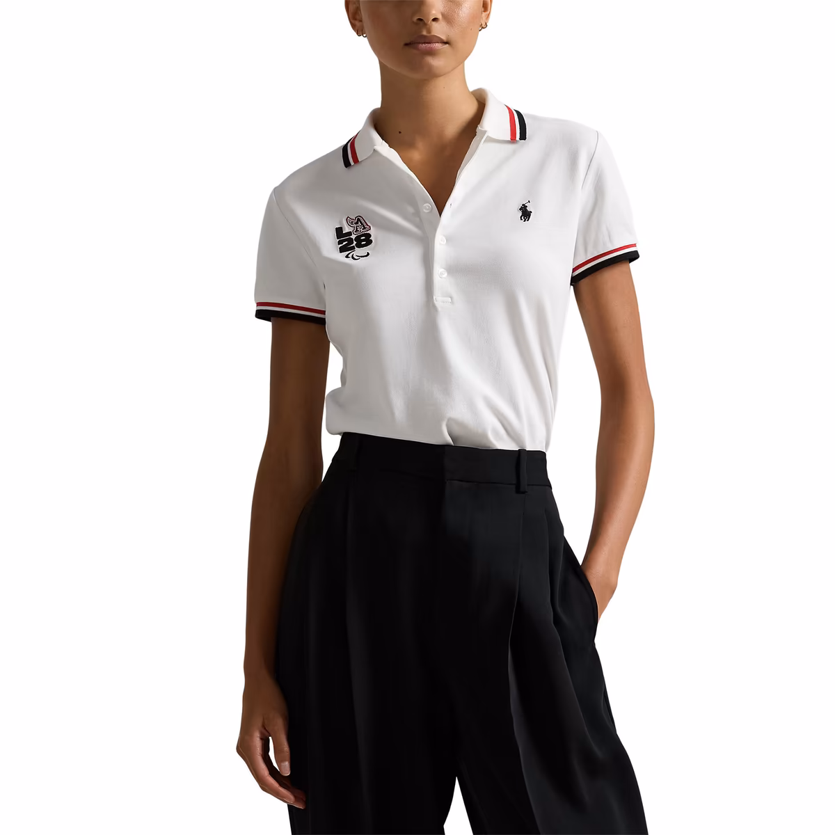 Women's Polo Ralph Lauren  White LA28 Summer Paralympic Games Polo