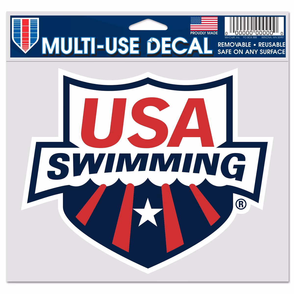 WinCraft Navy/Red USA Swimming 5.75'' x 5.5'' Multi-Use Decal
