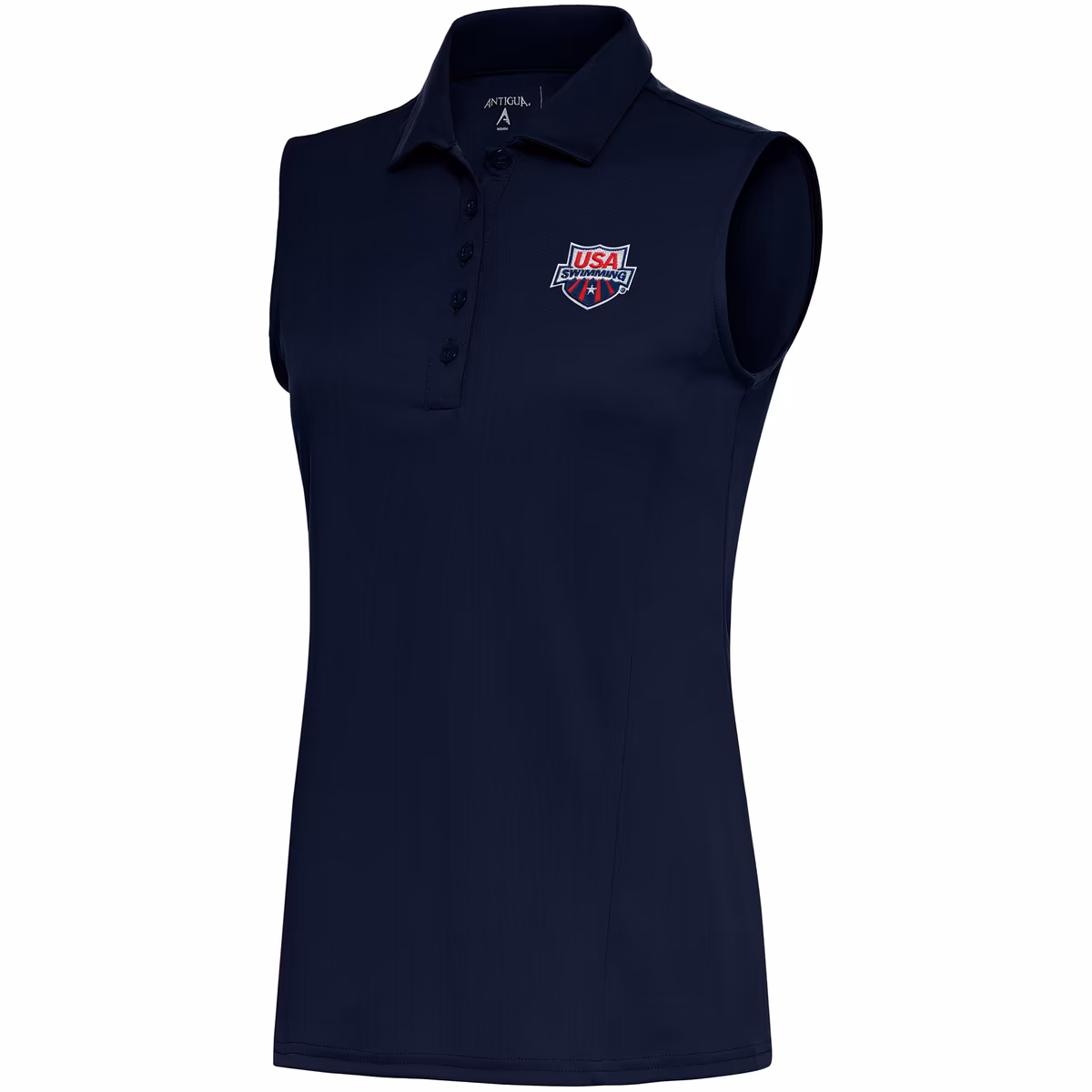 Women's Antigua  Navy USA Swimming Sleeveless Tribute Polo