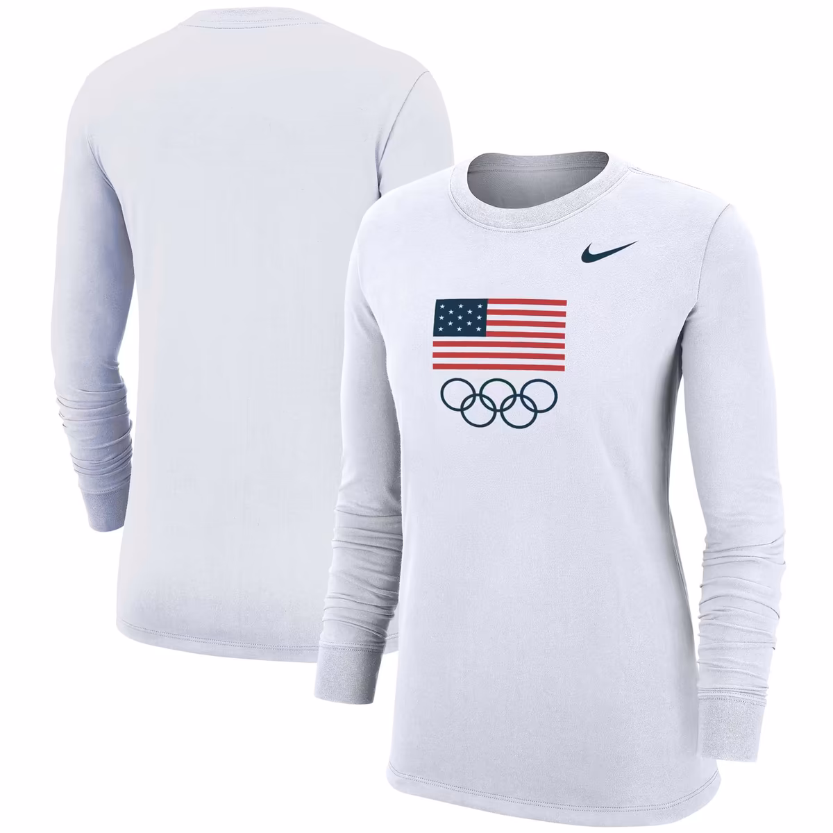 Women's Nike White Team USA Core Long Sleeve T-Shirt 6 Women's Nike White Team USA Core Long Sleeve T-Shirt