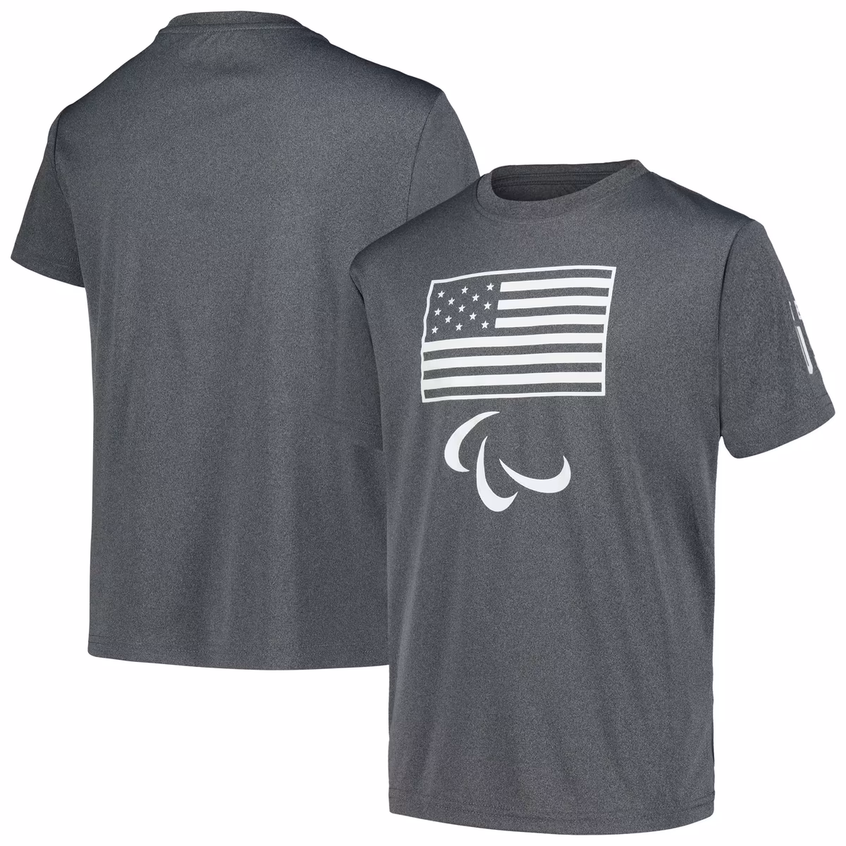 Youth Heather Charcoal U.S. Paralympics Podium T-Shirt 9 Youth Heather Charcoal U.S. Paralympics Podium T-Shirt