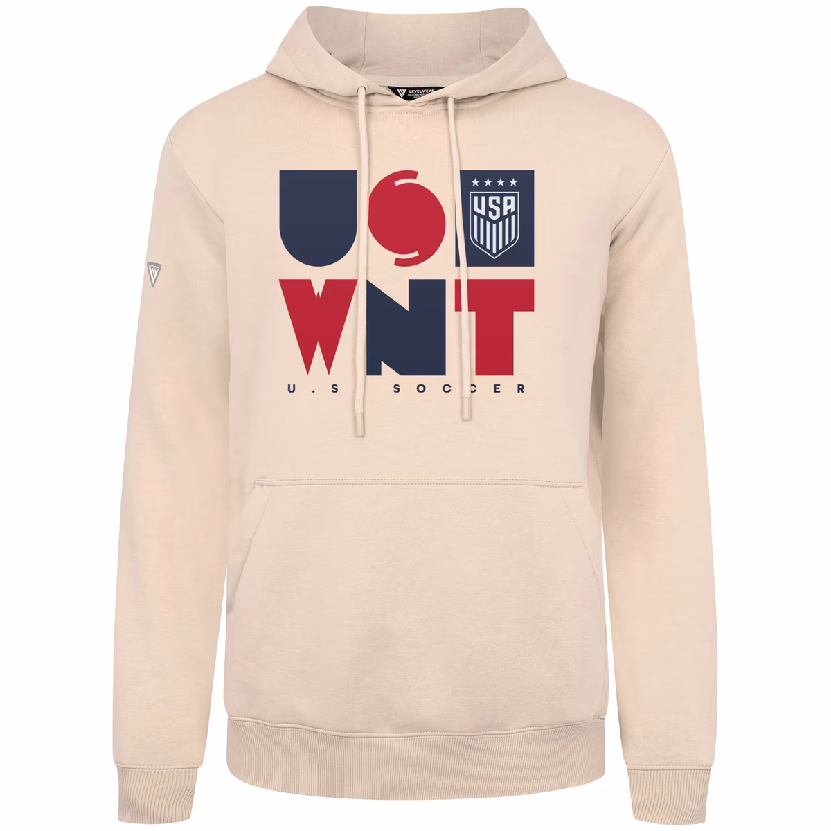 Men's Levelwear Khaki USWNT Podium Full On Pullover Hoodie 2 Men's Levelwear Khaki USWNT Podium Full On Pullover Hoodie
