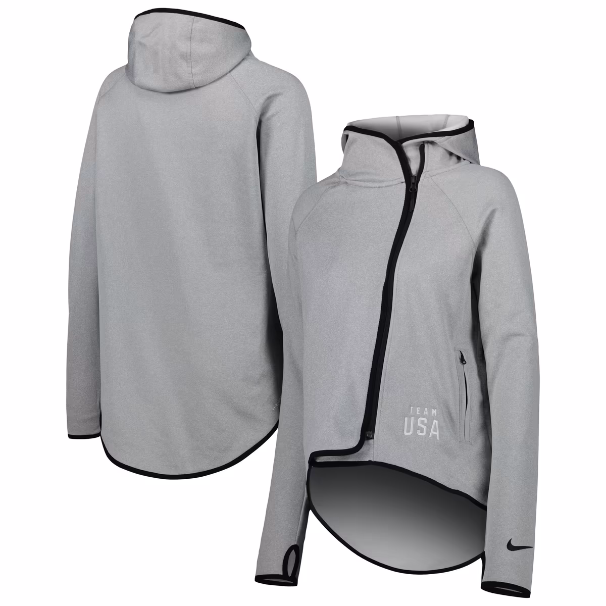 Women's Nike Heather Gray Team USA All Day Raglan Performance Full-Zip Jacket 6 Women's Nike Heather Gray Team USA All Day Raglan Performance Full-Zip Jacket