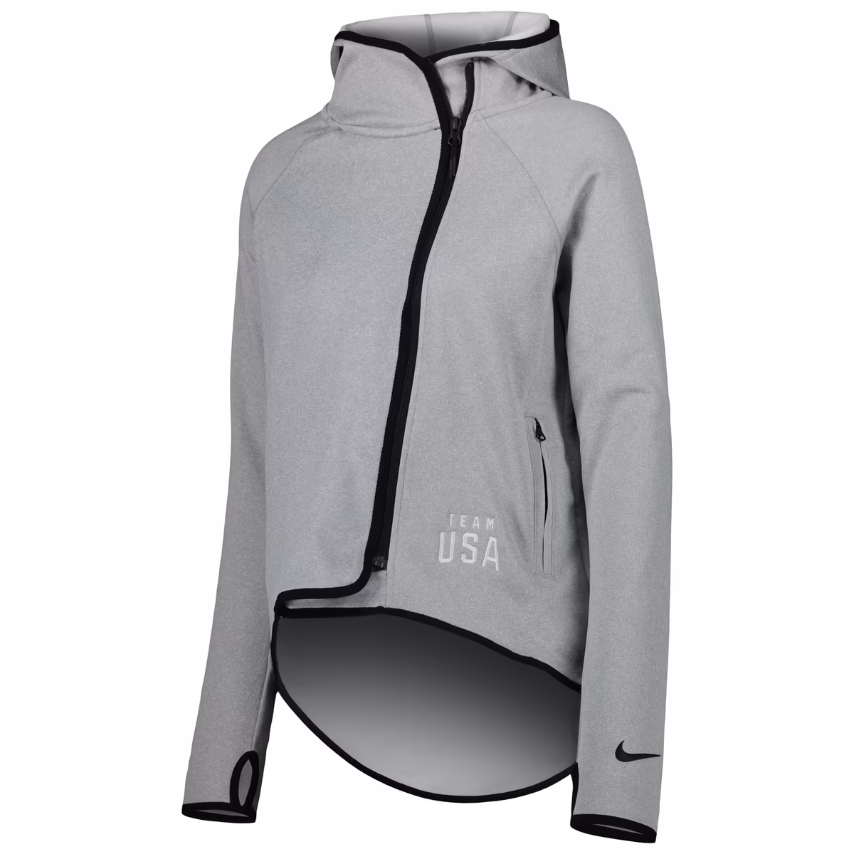 Women's Nike Heather Gray Team USA All Day Raglan Performance Full-Zip Jacket