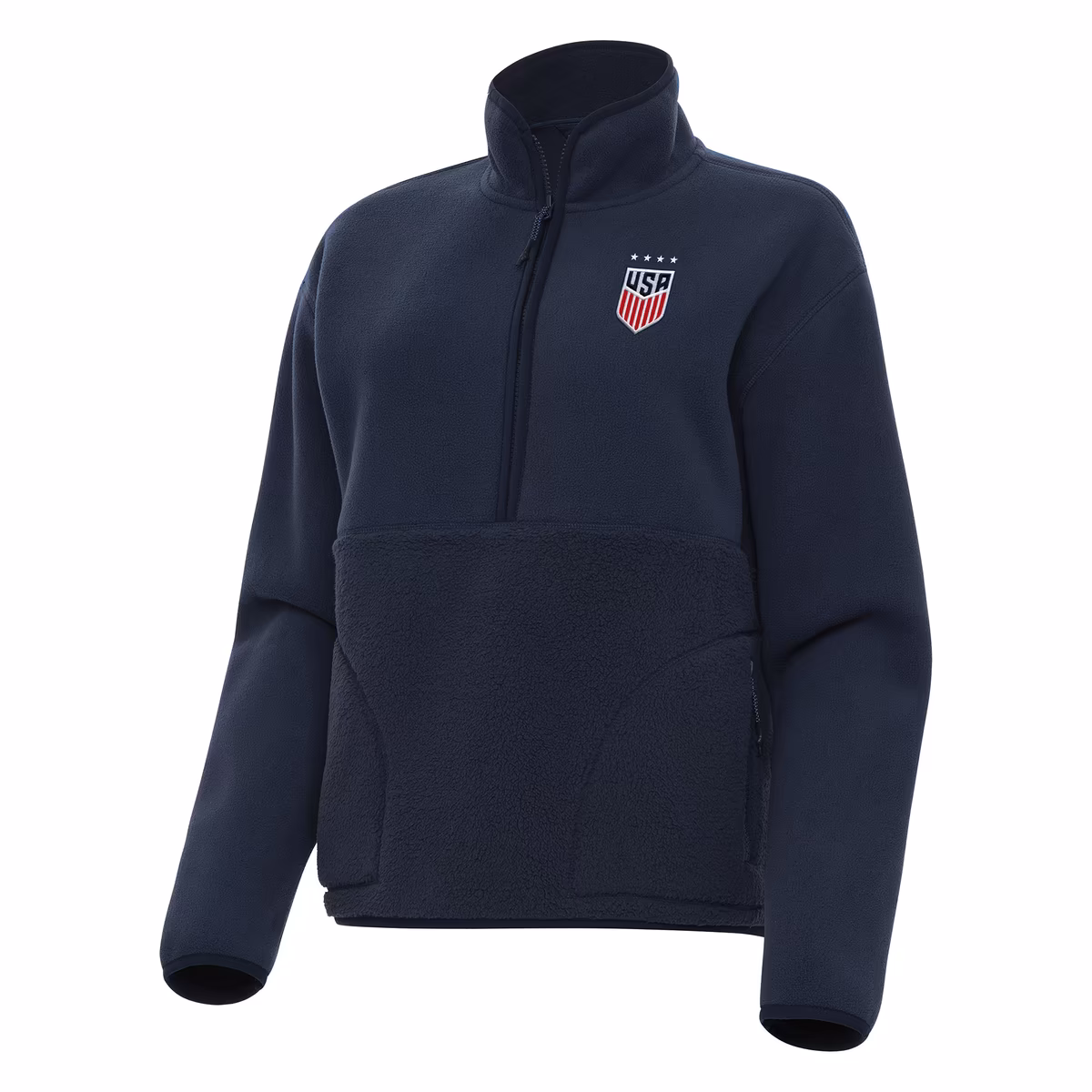 Women's Antigua Navy USWNT Figure Quarter-Zip Jacket