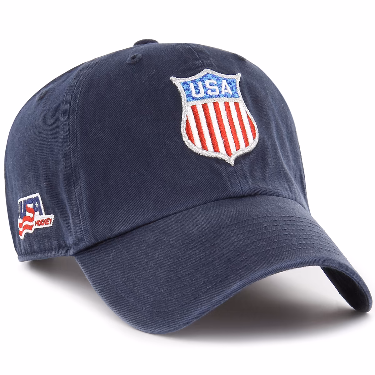 Men's '47 Navy USA Hockey Shield Clean Up Adjustable Hat 9 Men's '47 Navy USA Hockey Shield Clean Up Adjustable Hat