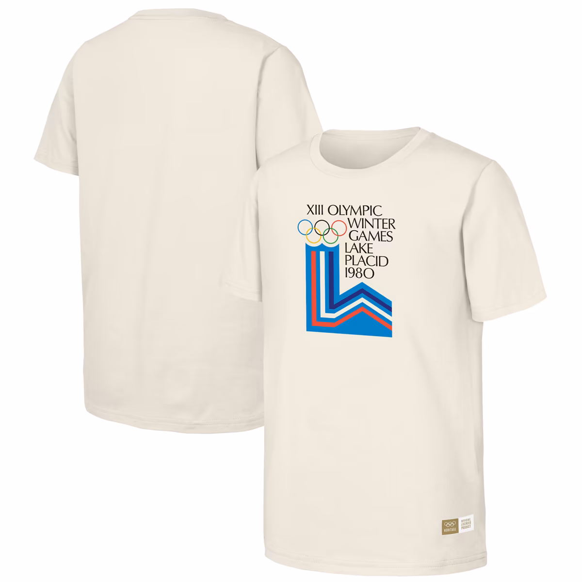 Men's Natural 1980 Lake Placid Games Olympic Heritage T-Shirt 9 Men's Natural 1980 Lake Placid Games Olympic Heritage T-Shirt