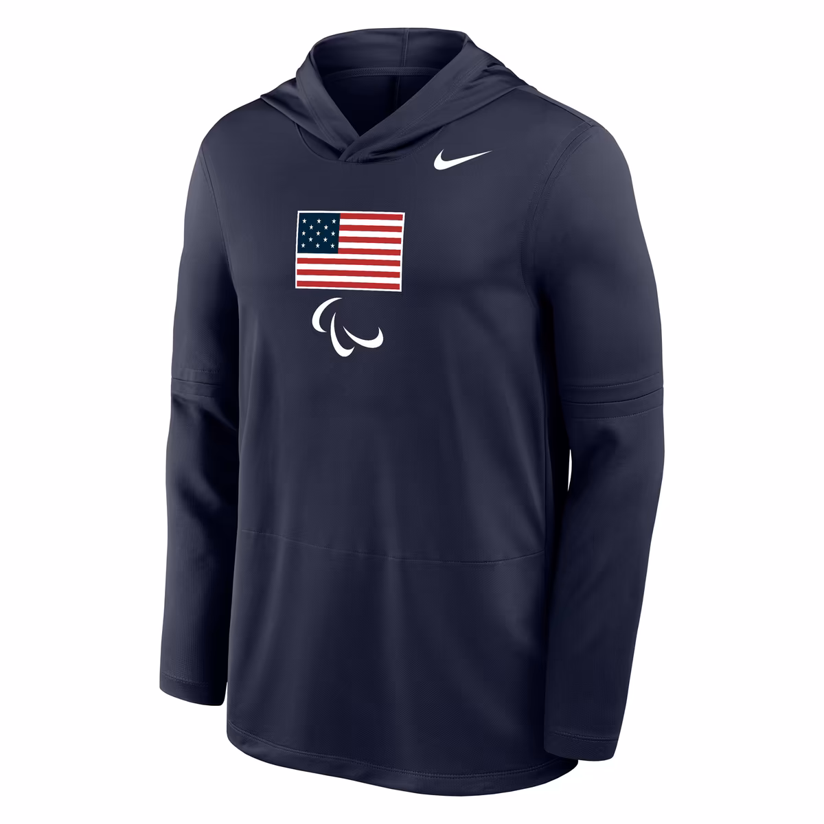 Men's Nike Navy U.S. Paralympics Lightweight Dri-FIT Long Sleeve Hoodie T-Shirt 2 Men's Nike Navy U.S. Paralympics Lightweight Dri-FIT Long Sleeve Hoodie T-Shirt