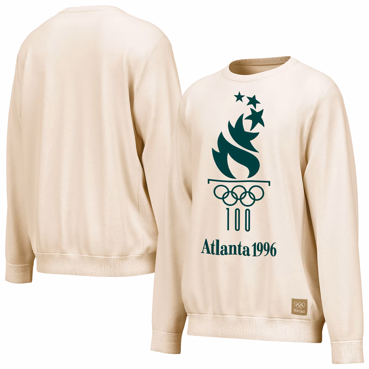 Men's Outerstuff Cream Atlanta 1996 Summer Olympics Puff Emblem Sweatshirt 3 Men's Outerstuff Cream Atlanta 1996 Summer Olympics Puff Emblem Sweatshirt