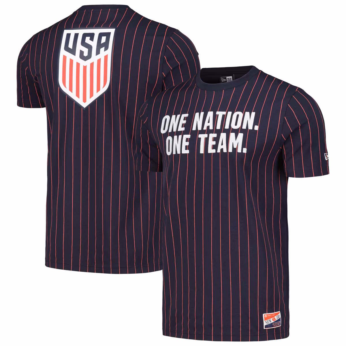 Men's 5th & Ocean by New Era Navy USMNT Throwback Pinstripe T-Shirt 6 Men's 5th & Ocean by New Era Navy USMNT Throwback Pinstripe T-Shirt