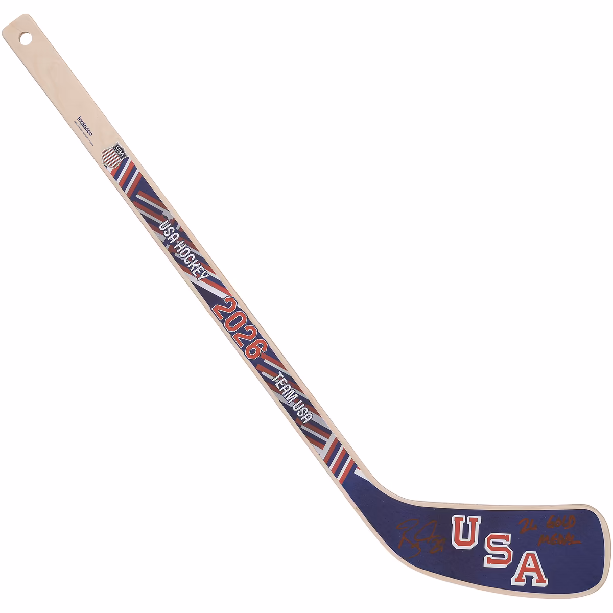 Brock Nelson Team USA Autographed 2026 Winter Olympics Mini Wood Stick with "26 Gold Medal" Inscription 2 Brock Nelson Team USA Autographed 2026 Winter Olympics Mini Wood Stick with "26 Gold Medal" Inscription