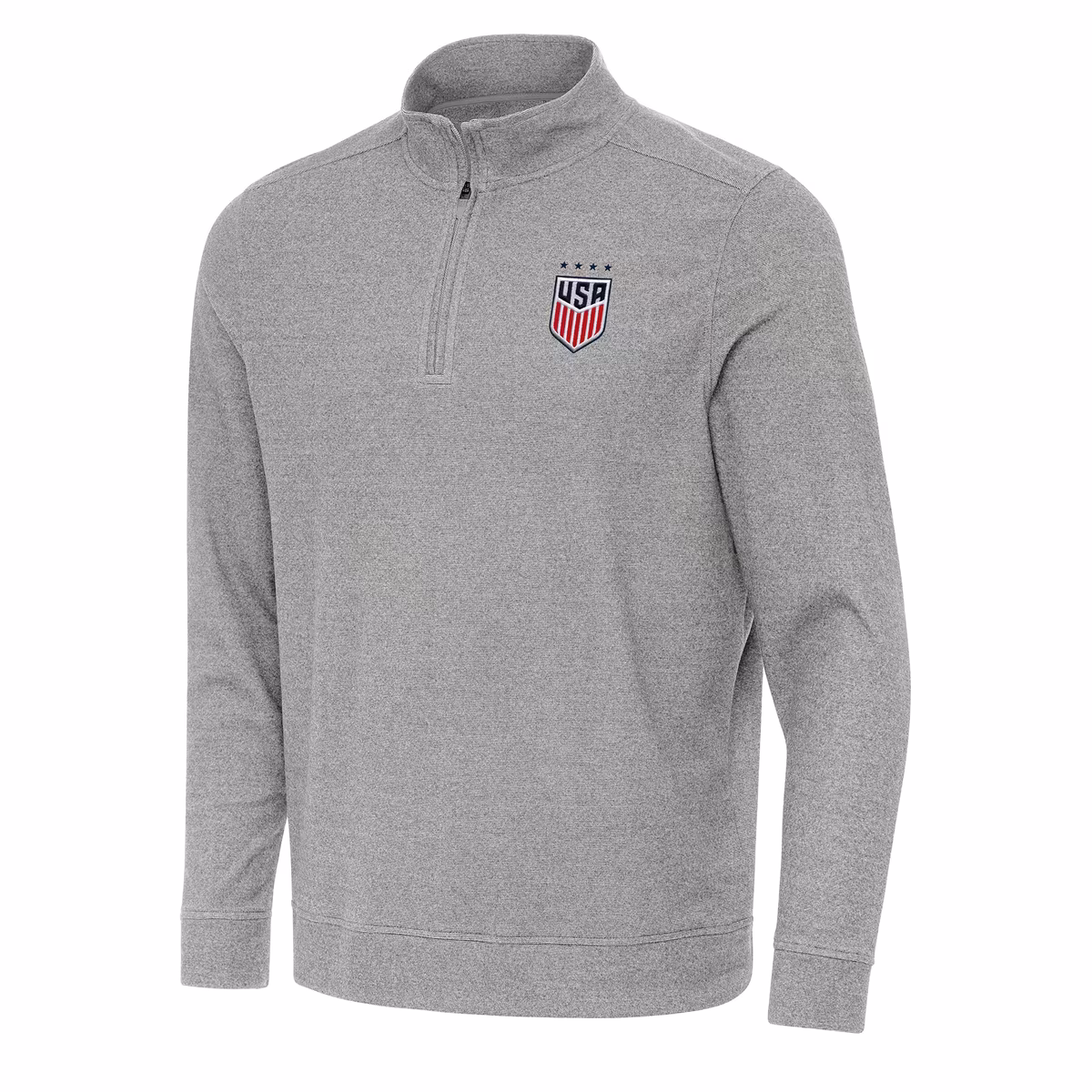 Men's Antigua Heather Gray USWNT Subtle Quarter-Zip Top 3 Men's Antigua Heather Gray USWNT Subtle Quarter-Zip Top