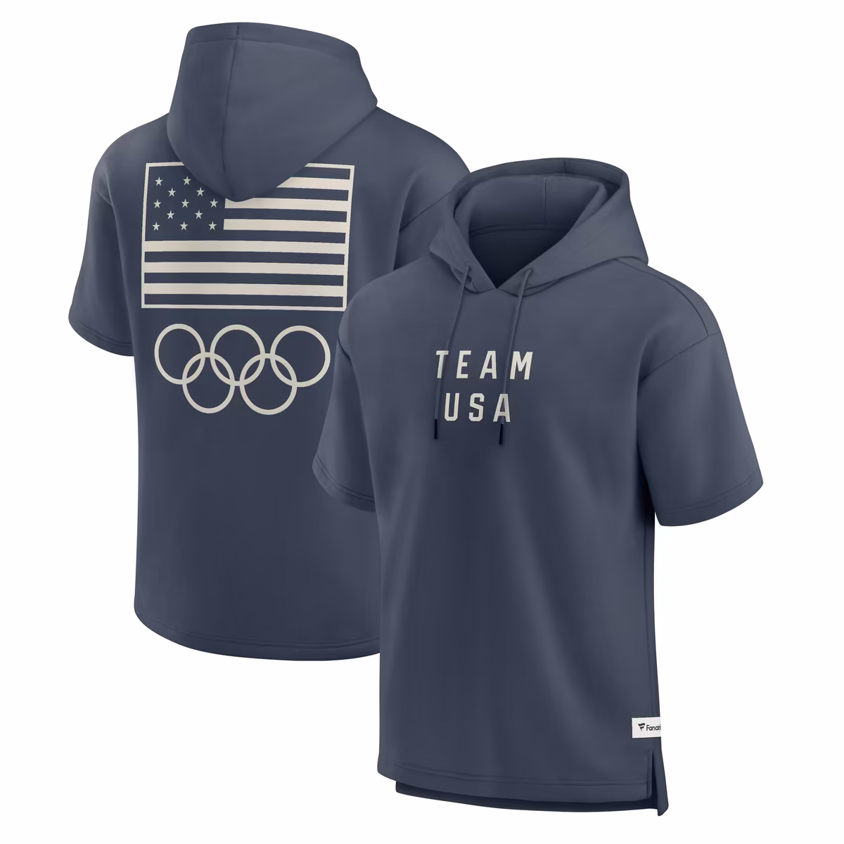 Men's Fanatics  Navy Team USA Elements Short Sleeve Pullover Hoodie