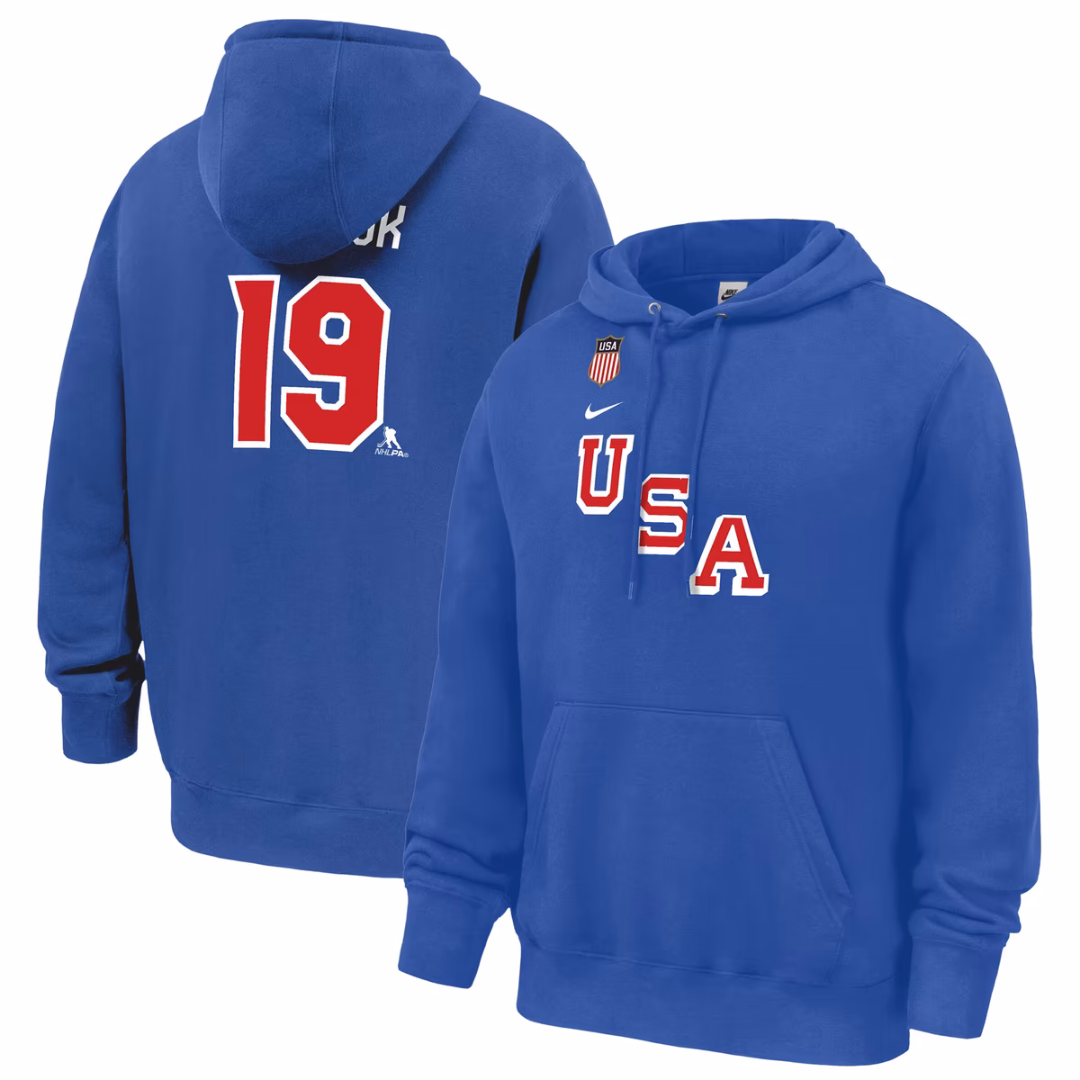 Men's Nike Matthew Tkachuk Royal US Hockey 2026 Name & Number Hoodie