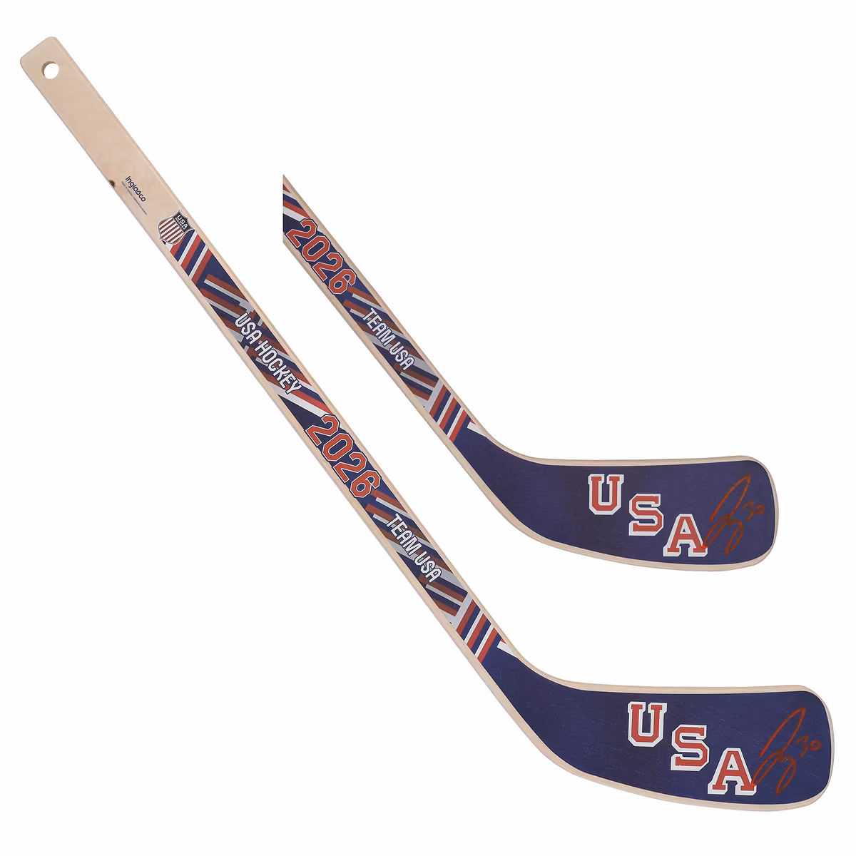 Jake Oettinger Autographed Team USA 2026 Olympics Mini Wood Stick 6 Jake Oettinger Autographed Team USA 2026 Olympics Mini Wood Stick