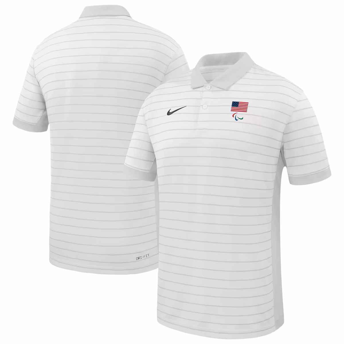 Men's Nike White U.S. Paralympics Team Victory Stripe Performance Polo 1 Men's Nike White U.S. Paralympics Team Victory Stripe Performance Polo