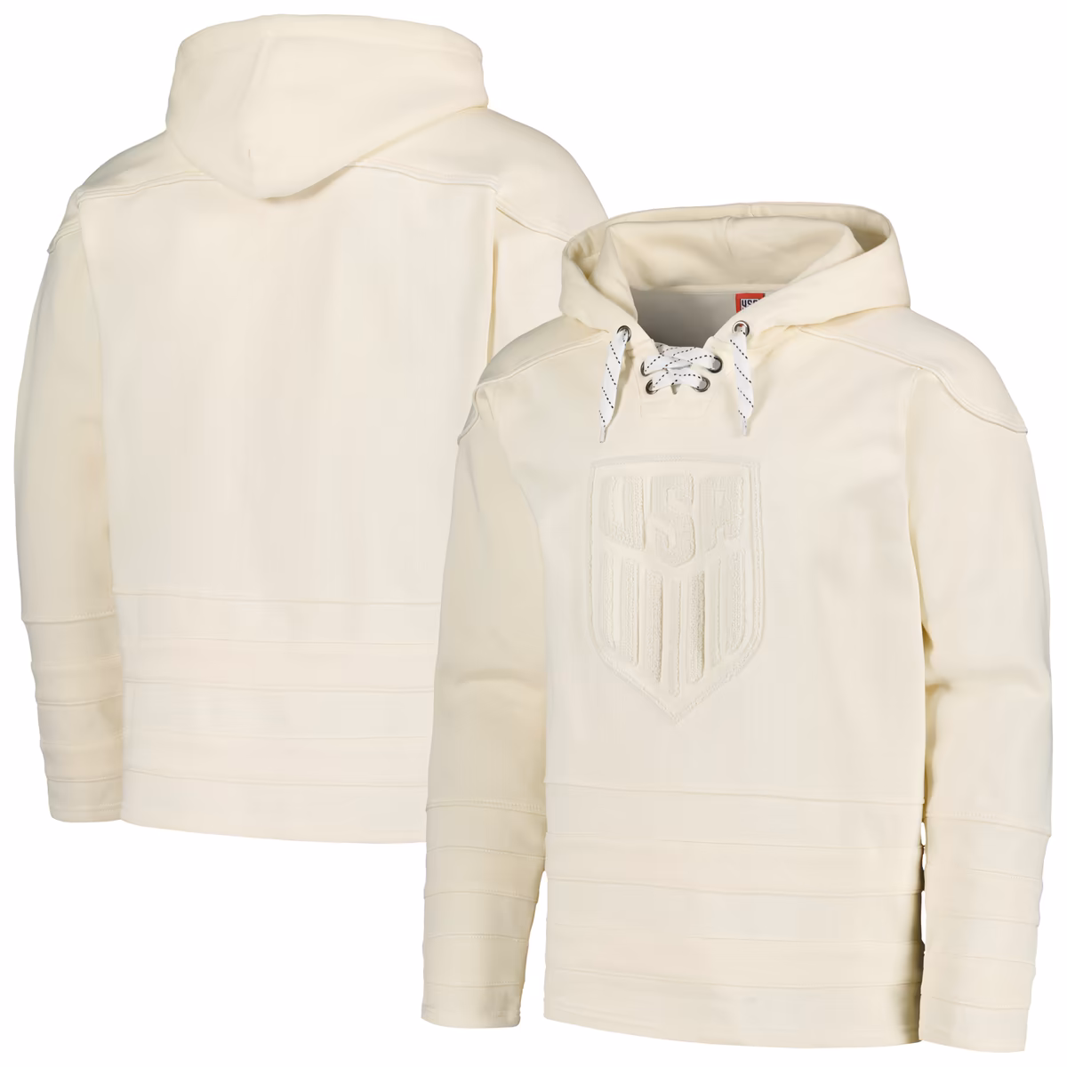 Men's Cream USMNT Hockey-Style Pullover Hoodie 7 Men's Cream USMNT Hockey-Style Pullover Hoodie
