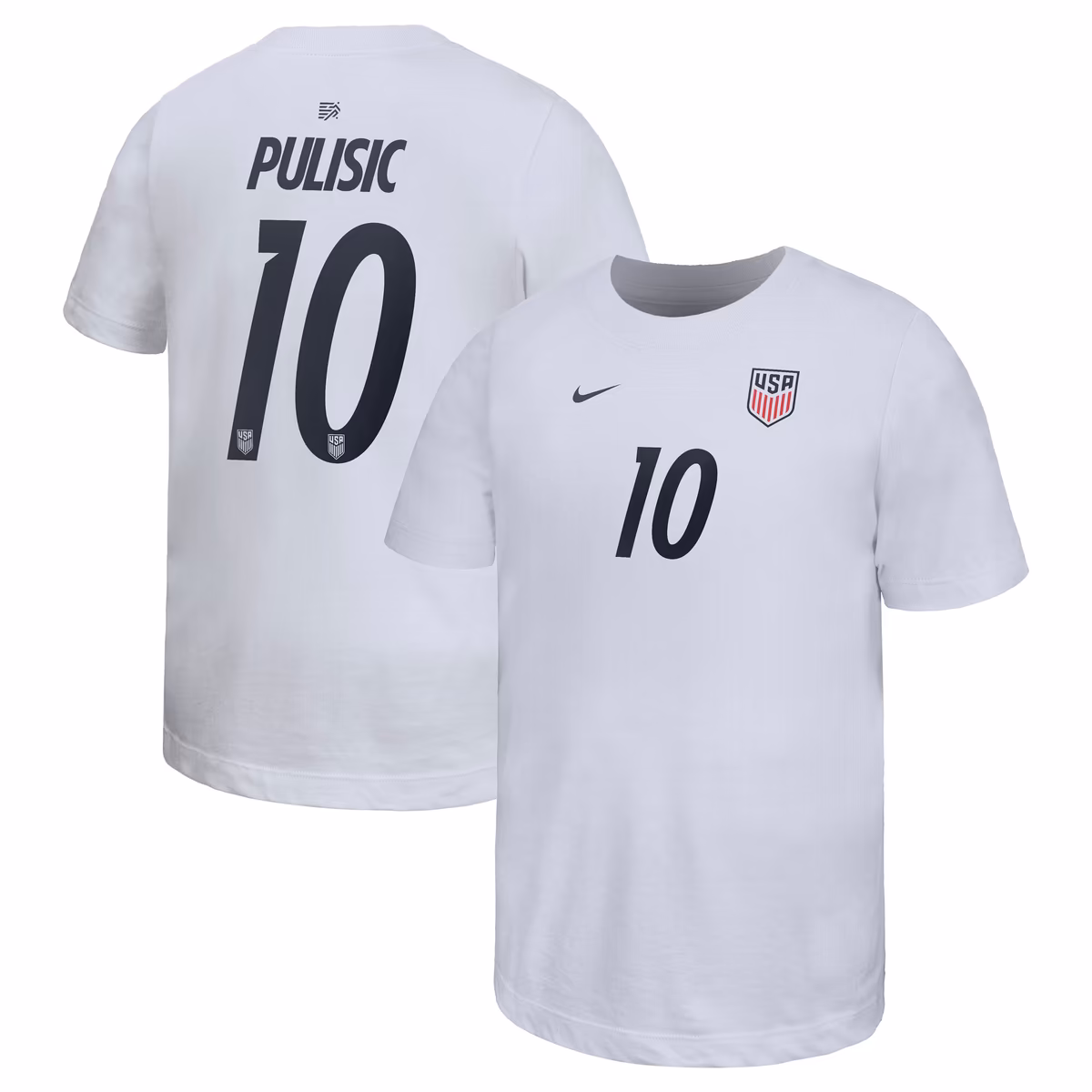 Youth Nike Christian Pulisic White USMNT Home Name & Number T-Shirt